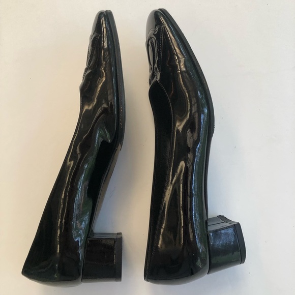 Vtg Ferragamo Square Toe Ballet Shoe w/ block heel - Picture 3 of 5